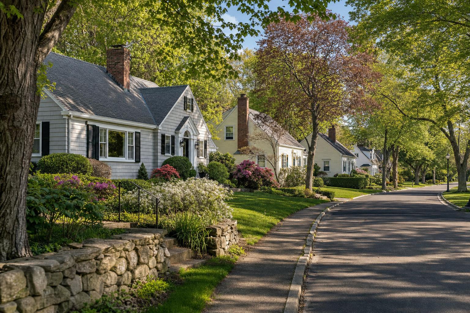 Editorial neighborhood illustration for Wyoming Avenue Area in Needham, MA