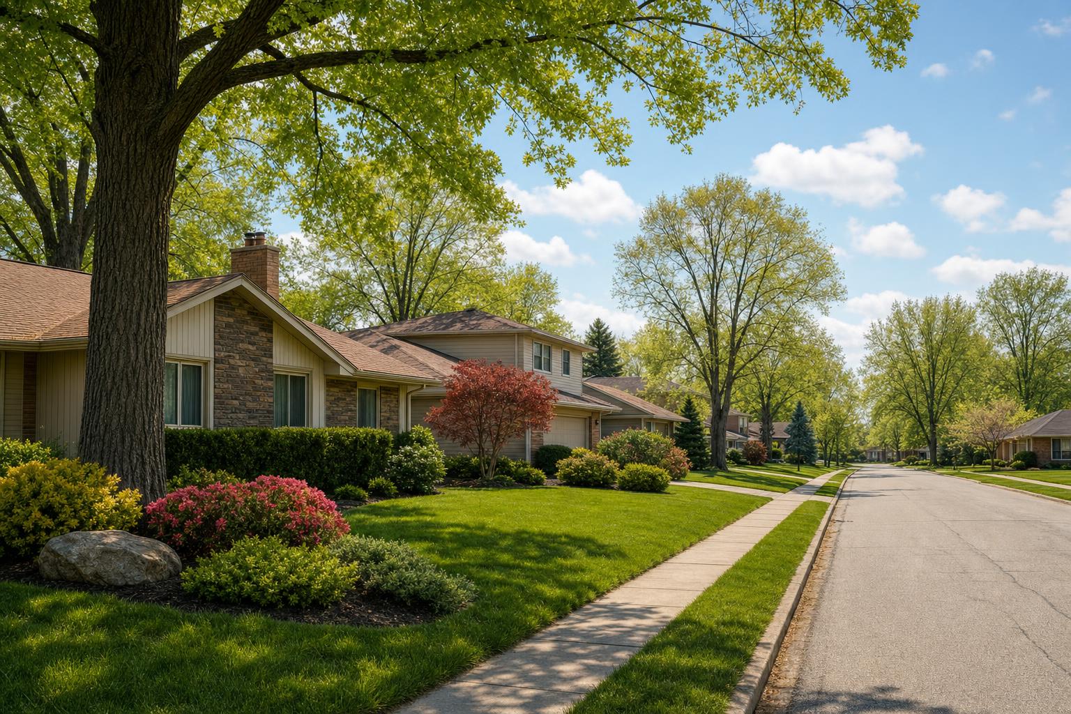 Editorial neighborhood illustration for Aurora Shores Sub in Aurora, OH