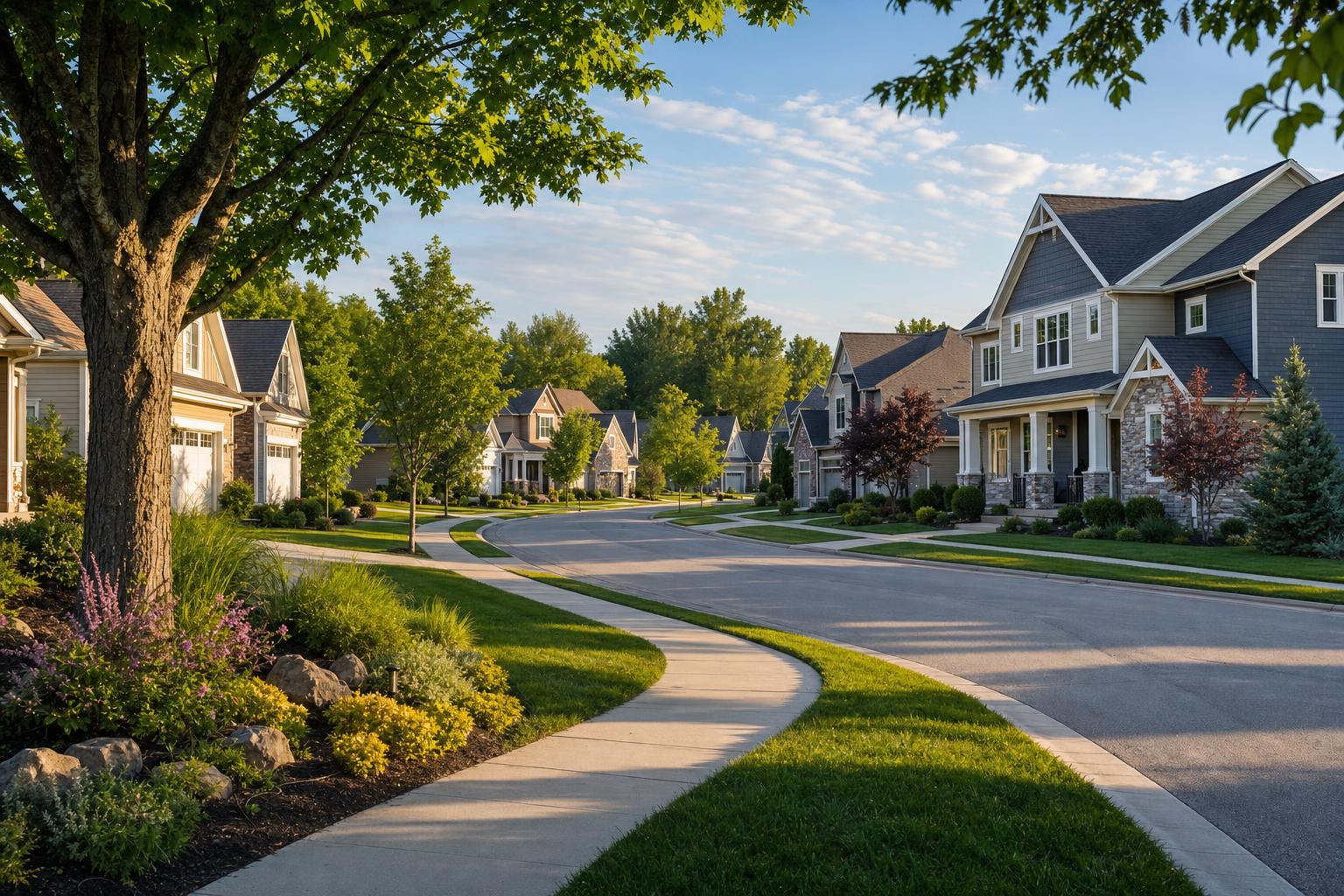 Editorial neighborhood illustration for Ridge in Berea, OH