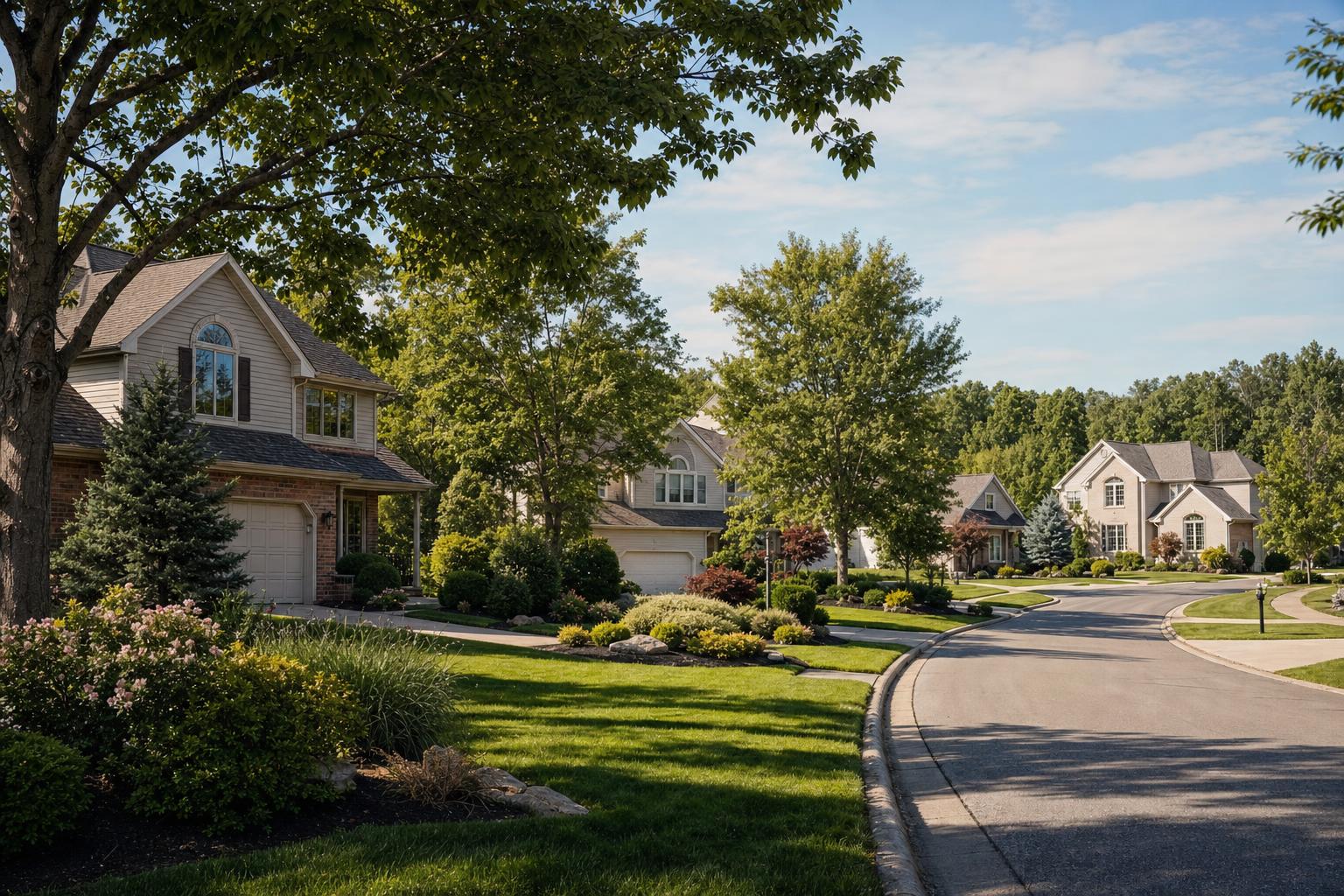 Editorial neighborhood illustration for Macintosh Farms in Broadview Heights, OH