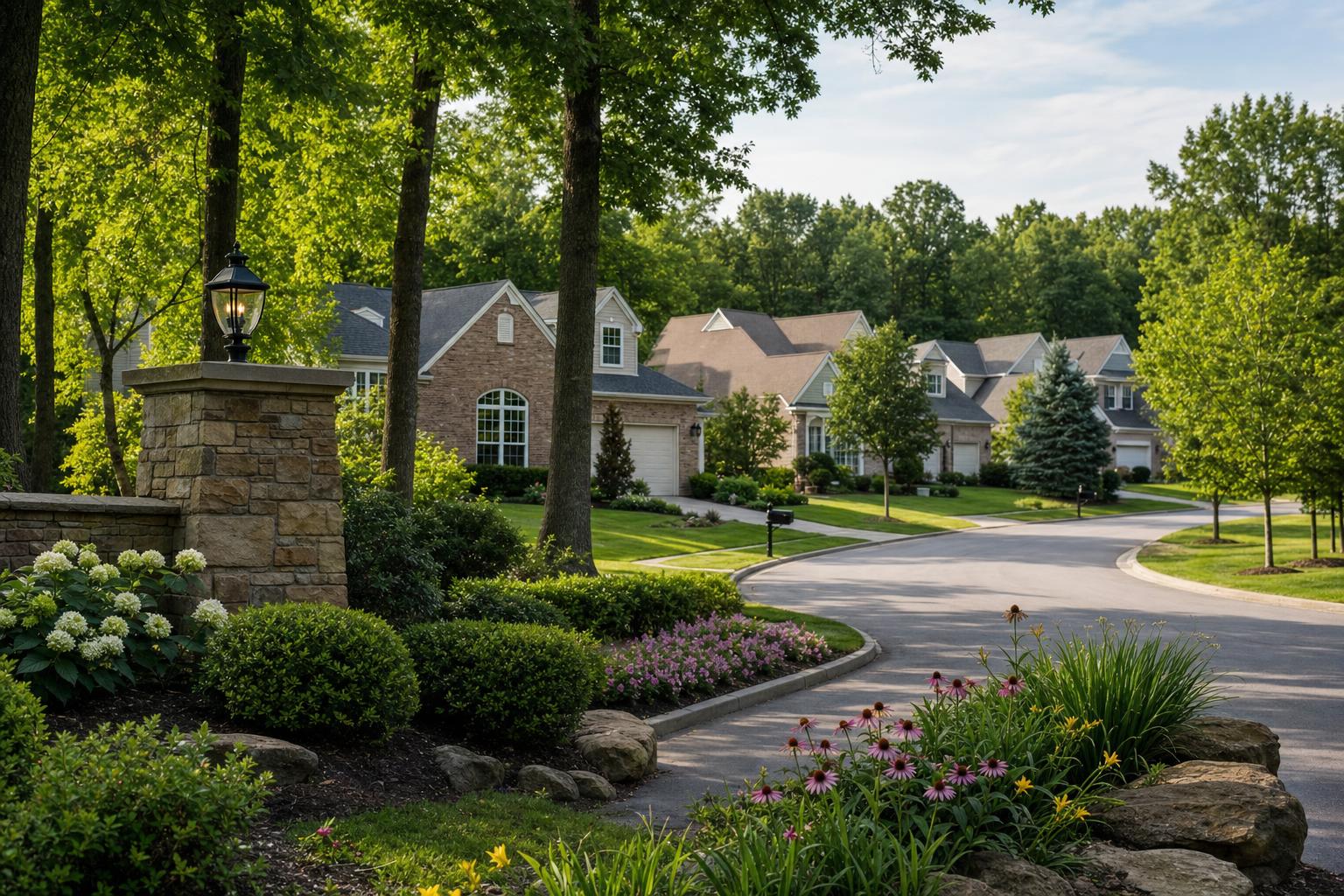 Editorial neighborhood illustration for Woods Of Burlington in Chardon, OH