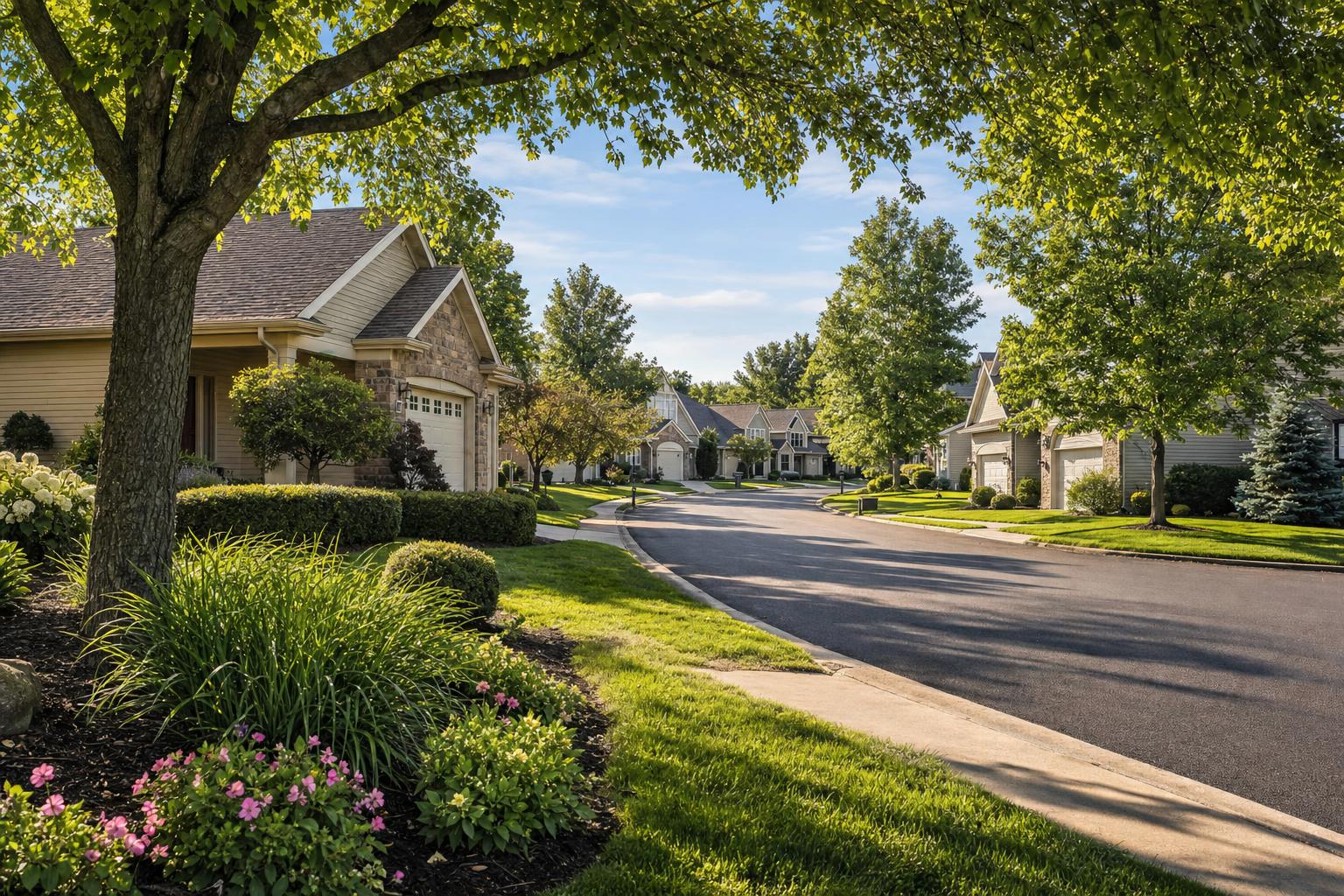 Editorial neighborhood illustration for Forest Ridge in Ravenna, OH