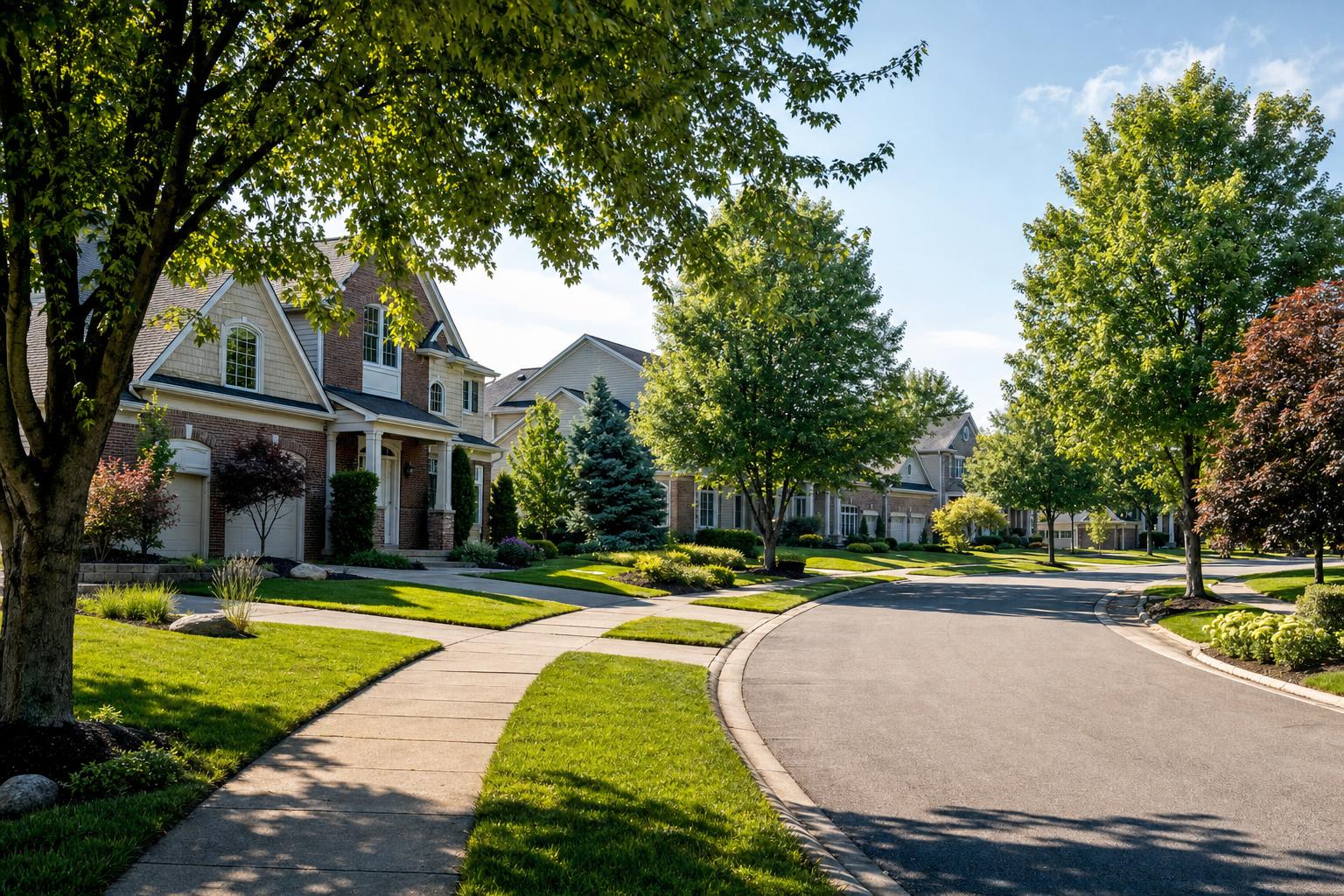 Editorial neighborhood illustration for Sycamore Estate in Solon, OH