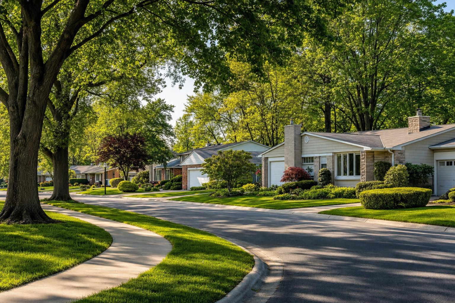 Editorial neighborhood illustration for Dover in Westlake, OH