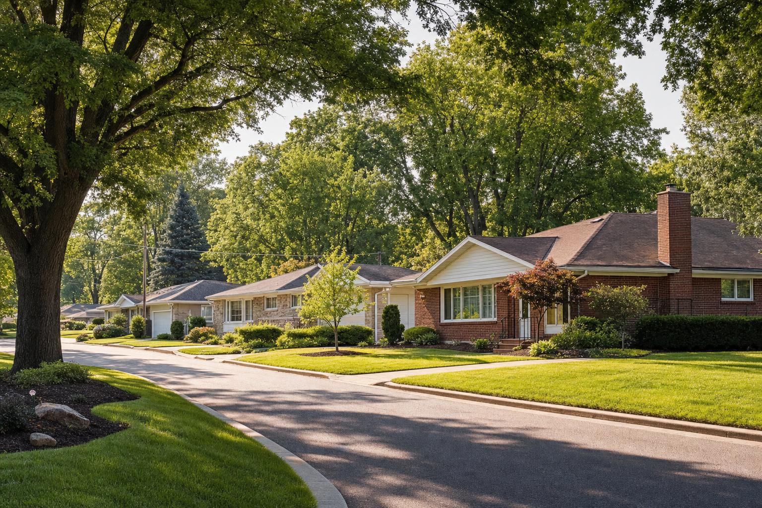 Editorial neighborhood illustration for Overlook Estates No 2 in Wickliffe, OH